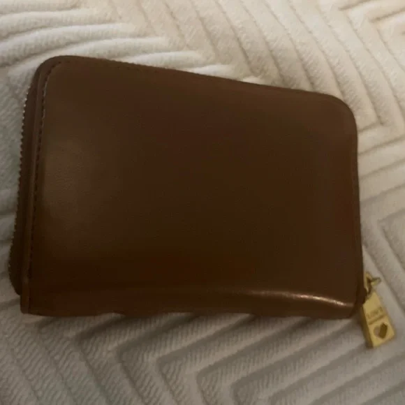 Love Moschino Brown Cognac Tan Zippered Wallet with Gold Logo Hardware & Details - Picture 2 of 9